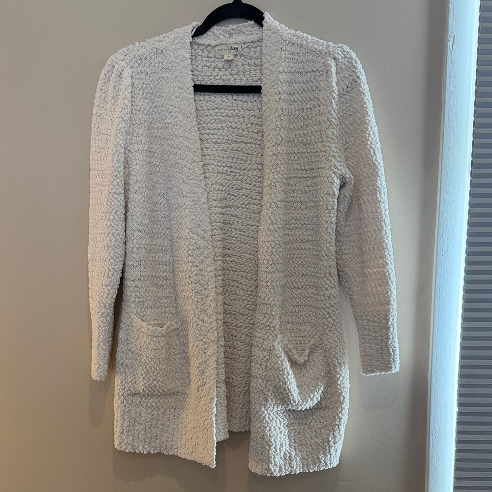 Maison Jules Cream Textured Cardigan